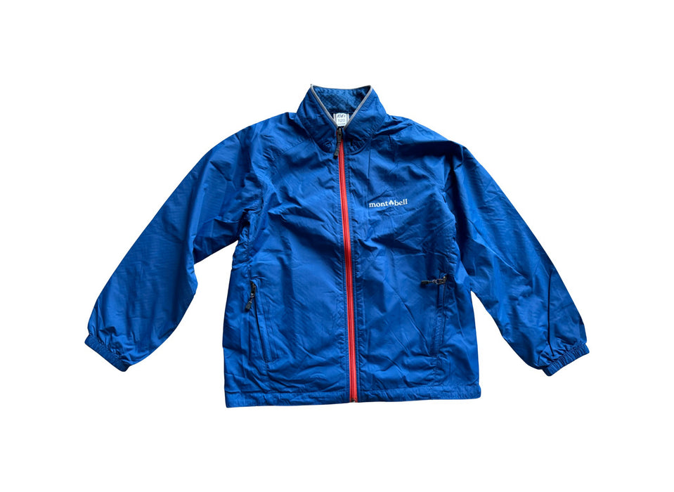A Blue Lightweight Jackets from Mont-bell in size 6T for boy. (Front View)