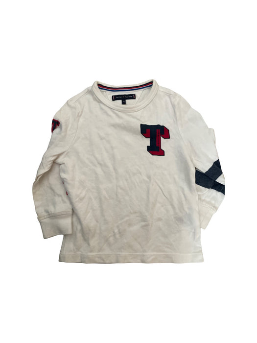 A White Long Sleeve T Shirts from Tommy Hilfiger in size 3T for boy. (Front View)