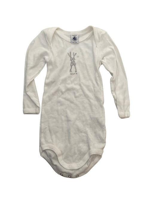 A White Long Sleeve Bodysuits from Petit Bateau in size 6-12M for neutral. (Front View)