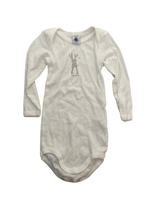 A White Long Sleeve Bodysuits from Petit Bateau in size 6-12M for neutral. (Front View)