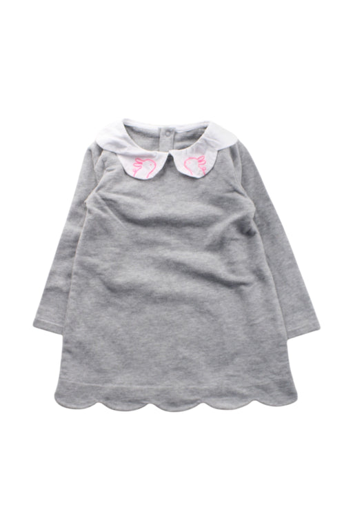 A Grey Long Sleeve Dresses from Jacadi in size 12-18M for girl. (Front View)