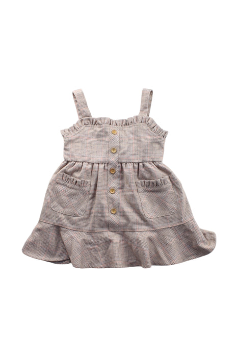 A Beige Sleeveless Dresses from Chickeeduck in size 18-24M for girl. (Front View)