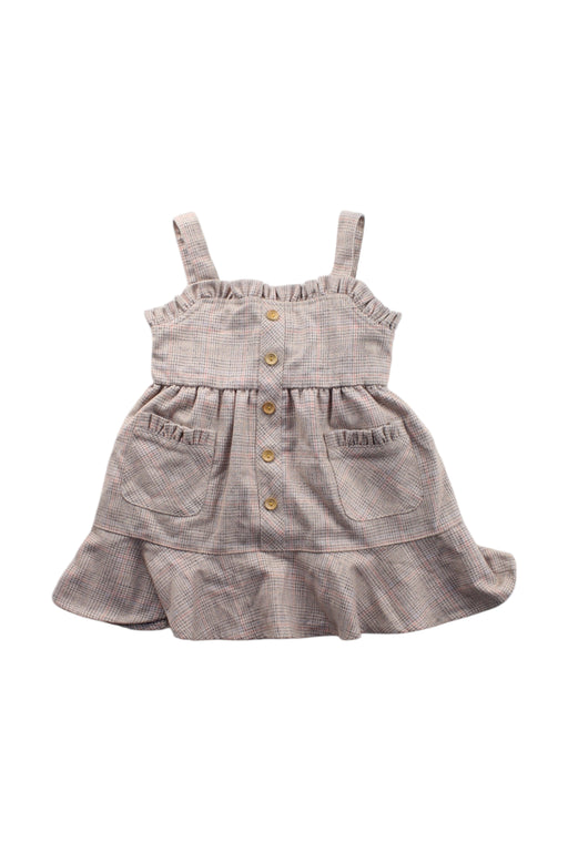 A Beige Sleeveless Dresses from Chickeeduck in size 18-24M for girl. (Front View)