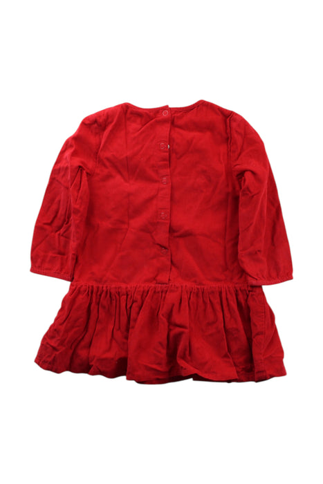 A Red Long Sleeve Dresses from Petit Bateau in size 12-18M for girl. (Back View)