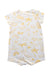 A White Short Sleeve Rompers from Le Petit Society in size 6-12M for neutral. (Back View)