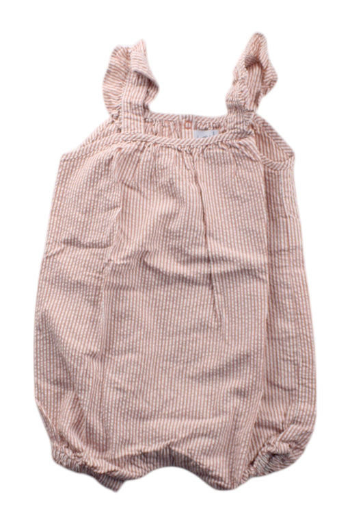 A Pink Sleeveless Rompers from Petit Bateau in size 3-6M for neutral. (Front View)