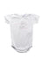 A White Short Sleeve Bodysuits from Agnes b. in size 6-12M for neutral. (Front View)
