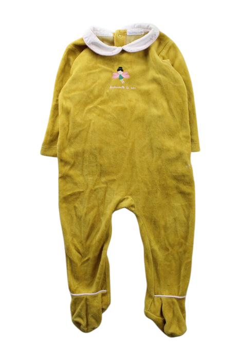A Yellow Onesies from Bout'Chou in size 6-12M for neutral. (Front View)