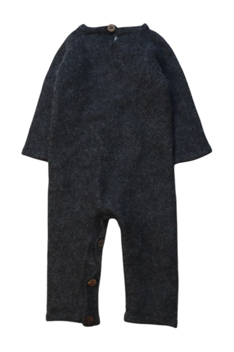 A Grey Long Sleeve Rompers from Oeuf in size 6-12M for neutral. (Back View)