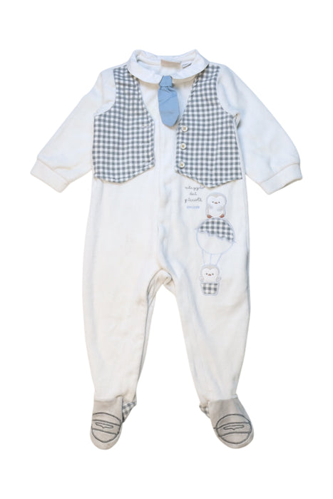 A White Long Sleeve Rompers from Chicco in size 6-12M for boy. (Front View)