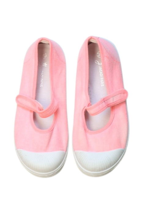 A Pink Flats from Jacadi in size 6T for girl. (Front View)