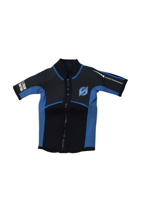 A Black Rash Guards from Aquasport in size 6-12M for neutral. (Front View)