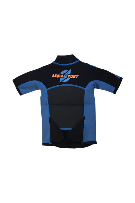 A Black Rash Guards from Aquasport in size 6-12M for neutral. (Back View)