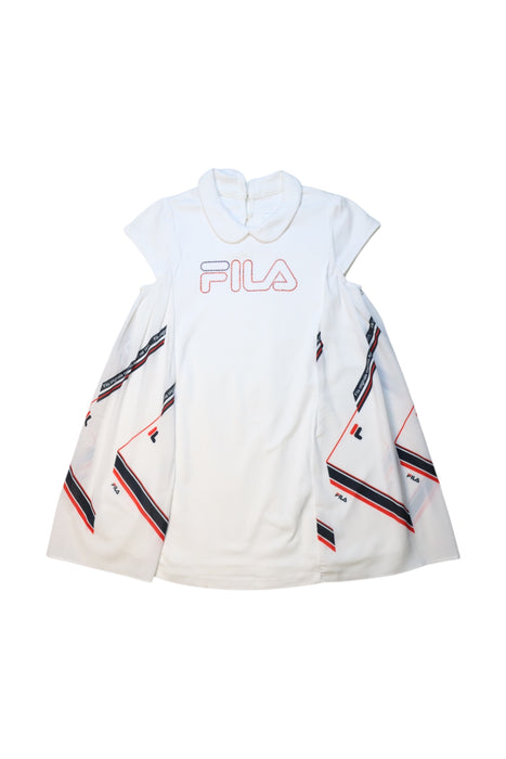 A White Short Sleeve Dresses from Fila in size 4T for girl. (Front View)