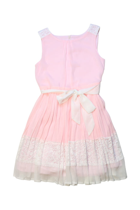 A Pink Sleeveless Dresses from Origami in size 5T for girl. (Front View)