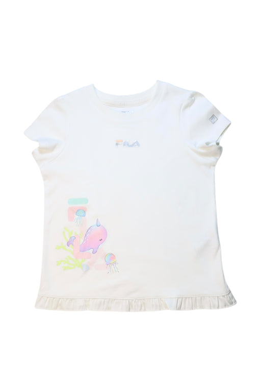 A White Short Sleeve T Shirts from Fila in size 4T for girl. (Front View)
