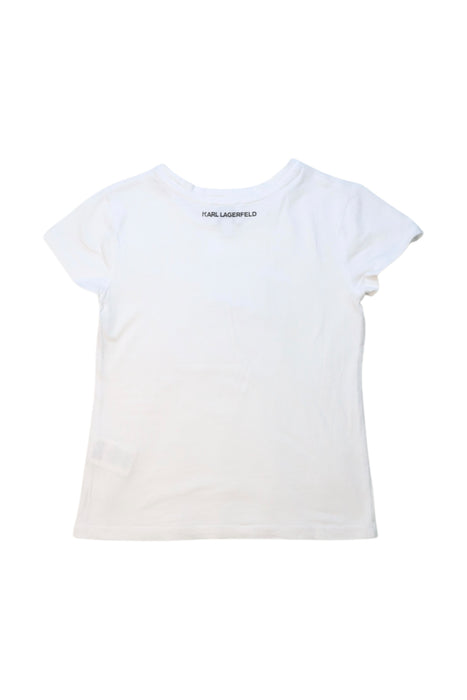 A White Short Sleeve T Shirts from Karl Lagerfeld in size 5T for girl. (Back View)
