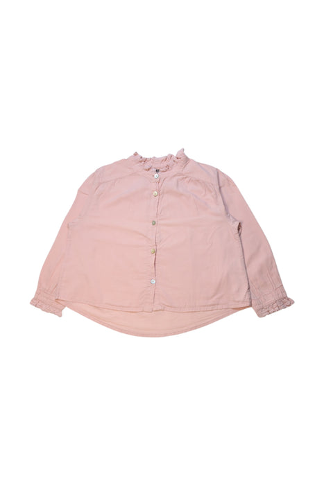 A Pink Long Sleeve Shirts from Bonton in size 4T for girl. (Front View)