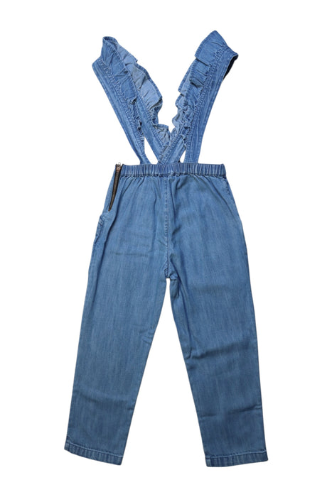 A Blue Long Overalls from Bonton in size 4T for neutral. (Back View)