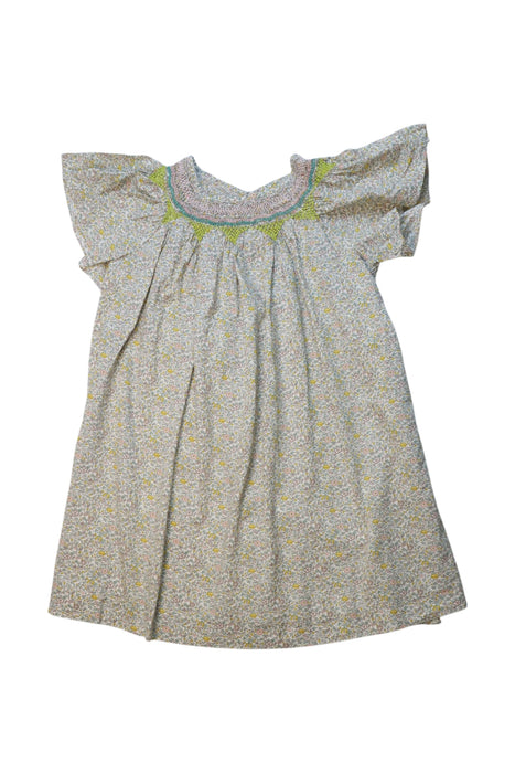 A Beige Short Sleeve Dresses from Bonpoint in size 6T for girl. (Front View)