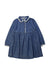 A Blue Long Sleeve Dresses from Bonpoint in size 4T for girl. (Front View)
