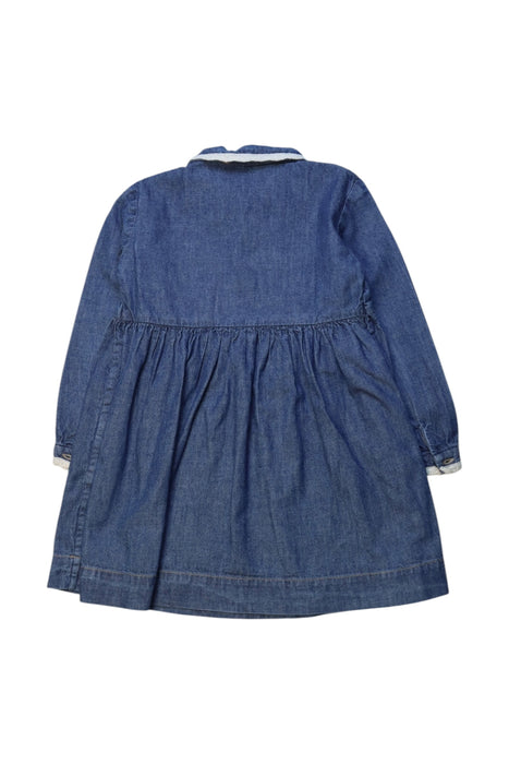 A Blue Long Sleeve Dresses from Bonpoint in size 4T for girl. (Back View)