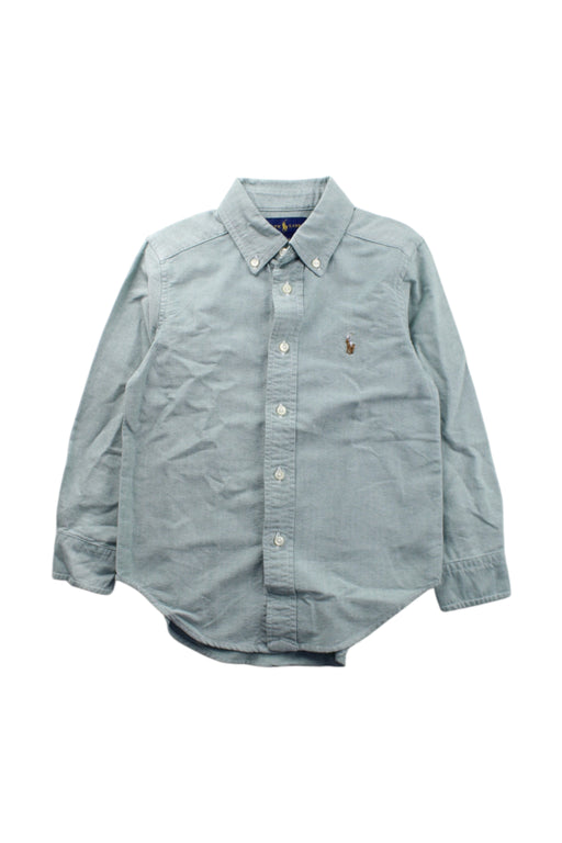 A Blue Long Sleeve Shirts from Ralph Lauren in size 4T for boy. (Front View)