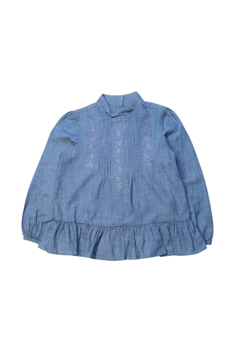 A Blue Long Sleeve Tops from Polo Ralph Lauren in size 4T for girl. (Front View)