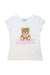 A White Short Sleeve T Shirts from Moschino in size 6T for girl. (Front View)