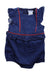 A Navy Sleeveless Rompers from Jacadi in size 3T for girl. (Front View)