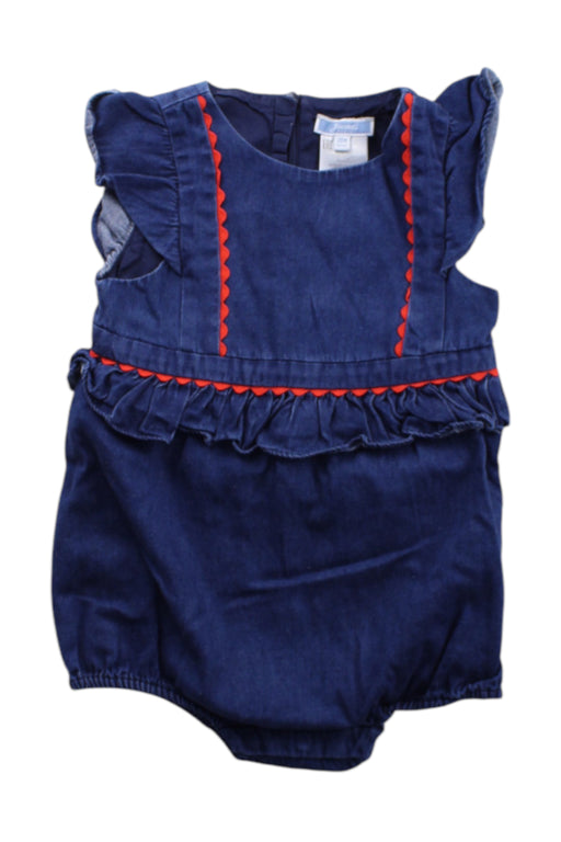 A Navy Sleeveless Rompers from Jacadi in size 3T for girl. (Front View)