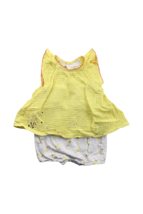 A Yellow Sleeveless Rompers from Catimini in size 12-18M for girl. (Front View)