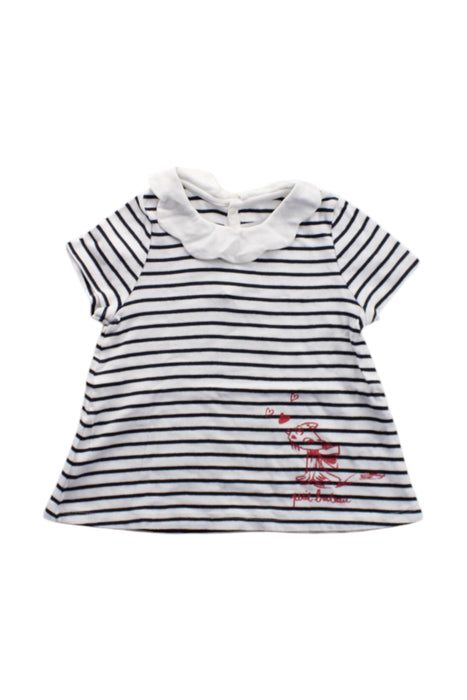 A White Short Sleeve Tops from Petit Bateau in size 2T for girl. (Front View)