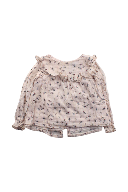 A Ivory Long Sleeve Tops from Velveteen in size 6-12M for girl. (Front View)