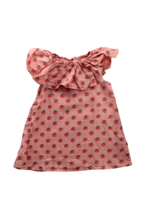 A Pink Sleeveless Dresses from Oeuf in size 6-12M for girl. (Front View)