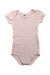 A Peach Short Sleeve Bodysuits from Petit Bateau in size 12-18M for neutral. (Front View)