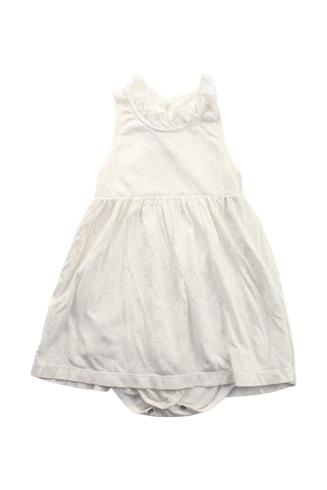 A White Sleeveless Dresses from Petit Bateau in size 3T for girl. (Front View)