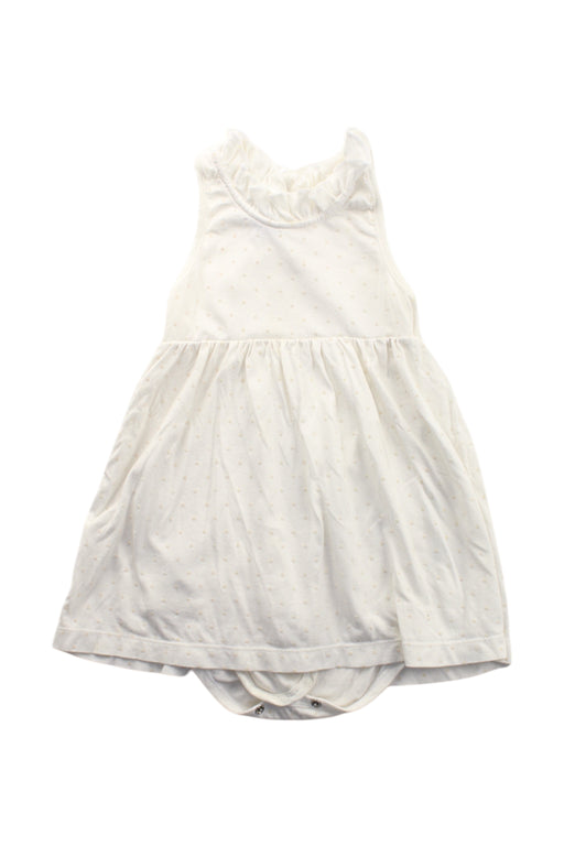 A White Sleeveless Dresses from Petit Bateau in size 3T for girl. (Front View)