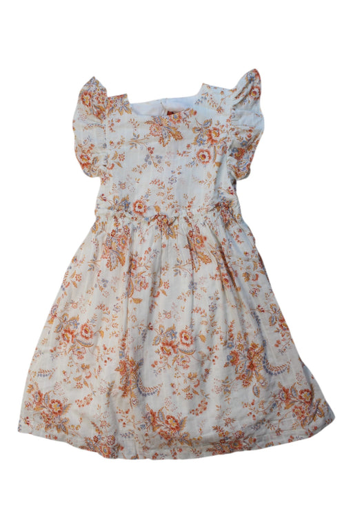 A Multicolour Short Sleeve Dresses from Laranjinha in size 8Y for girl. (Front View)