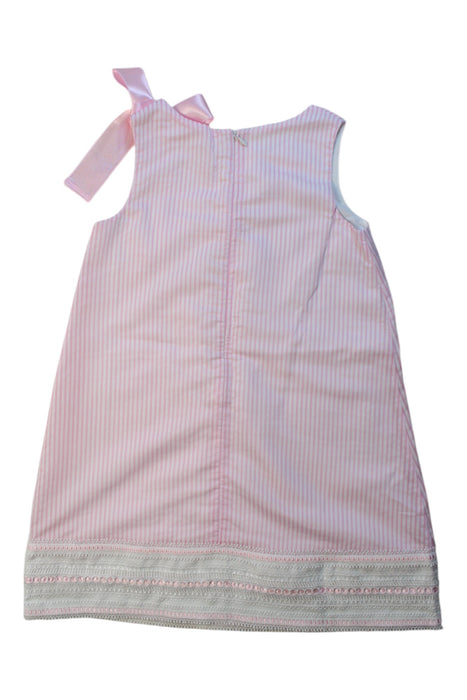A Pink Sleeveless Dresses from Momonittu in size 8Y for girl. (Back View)