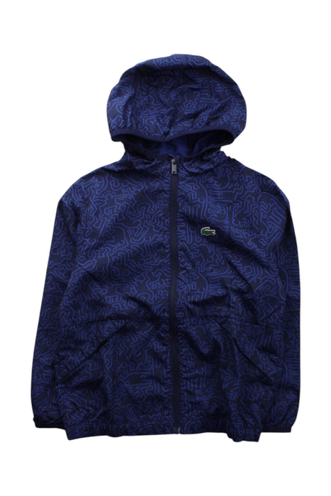 A Blue Rain Jackets from Lacoste in size 8Y for neutral. (Front View)