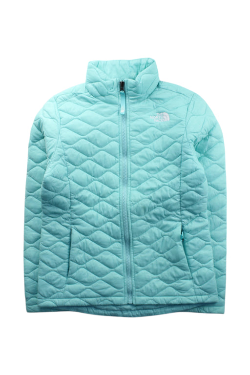 A Teal Puffer/Quilted Jackets from The North Face in size 7Y for neutral. (Front View)