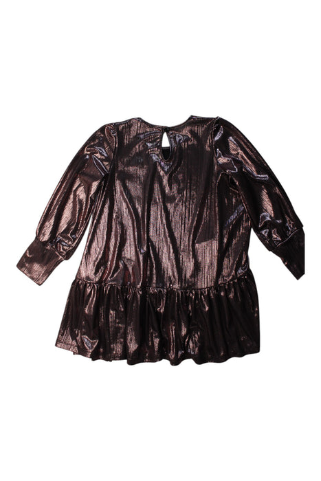 A Metallic Long Sleeve Dresses from Piccola Ludo in size 6T for girl. (Back View)
