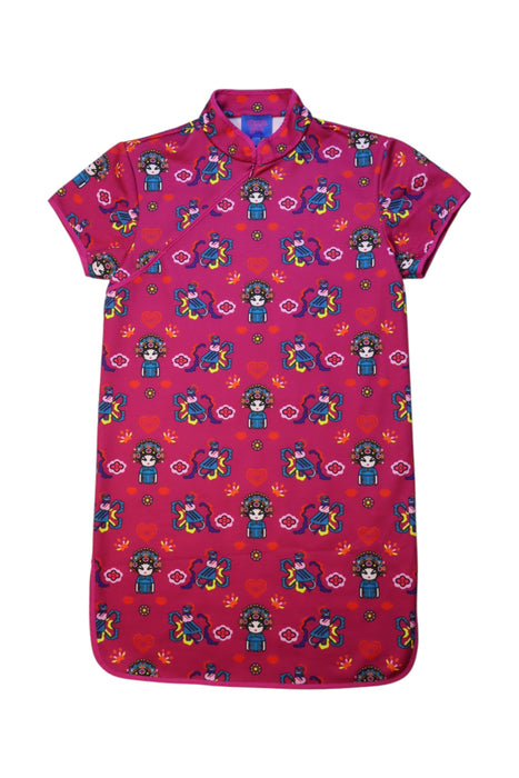 A Multicolour Short Sleeve Dresses from Opera Girl in size 6T for girl. (Front View)