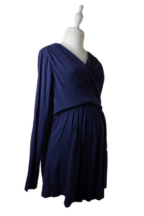A Navy Long Sleeve Dresses from Mayarya in size Maternity-M for maternity. (Front View)