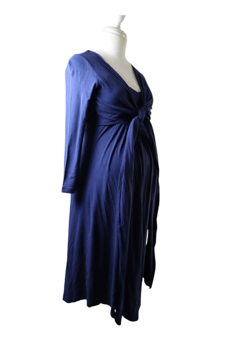 A Blue Long Sleeve Dresses from Isabella Oliver in size Maternity-XS for maternity. (Front View)