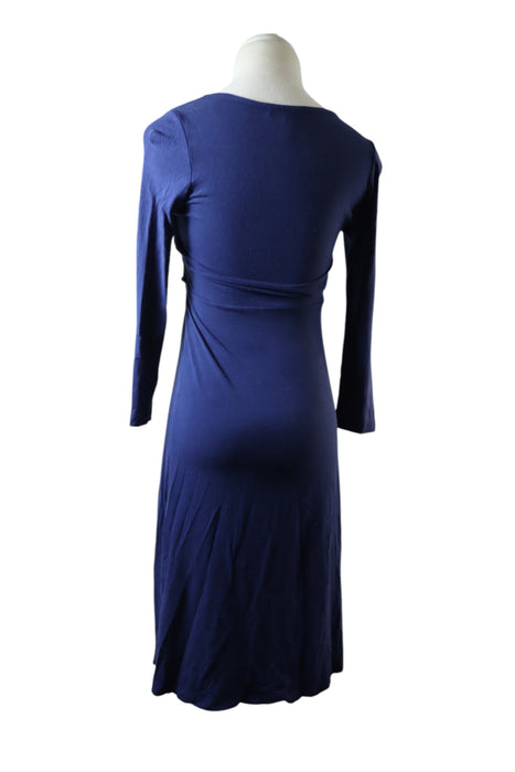 A Blue Long Sleeve Dresses from Isabella Oliver in size Maternity-XS for maternity. (Back View)