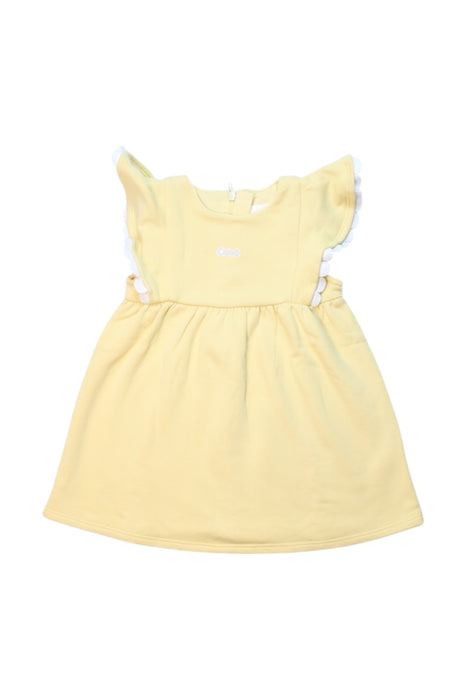 A Yellow Sleeveless Dresses from Chloe in size 6-12M for girl. (Front View)