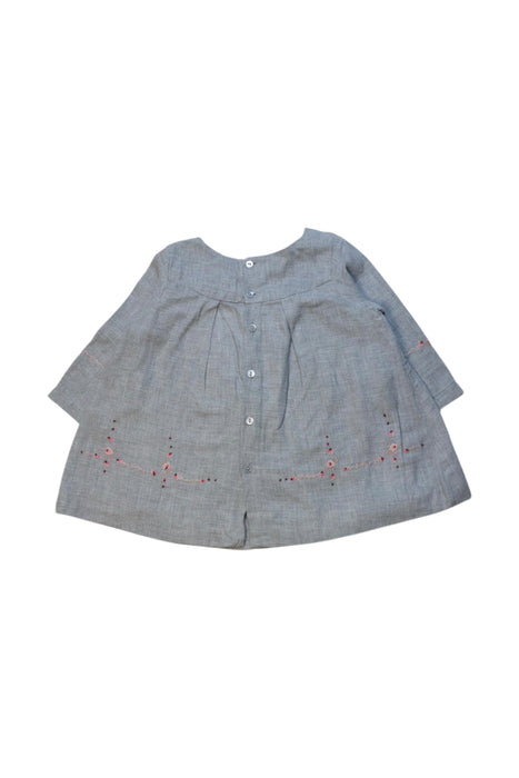 A Grey Long Sleeve Dresses from Bonpoint in size 3-6M for girl. (Back View)