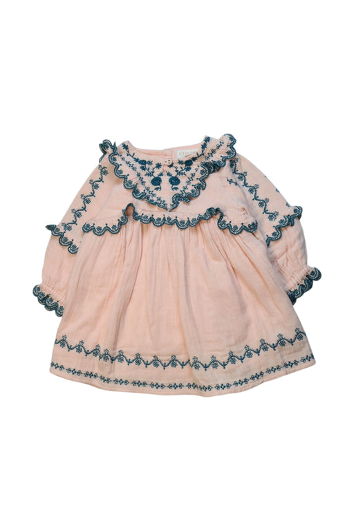 A Pink Long Sleeve Dresses from Louise Misha in size 6-12M for girl. (Front View)